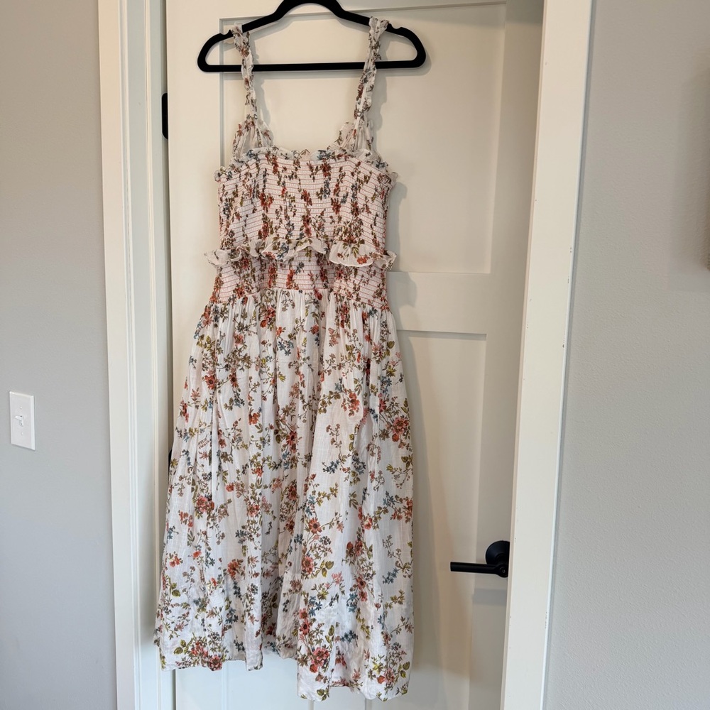 Anthropologie Sleeveless Smocked-Waist Ruffled Midi Dress - Picture 8 of 8